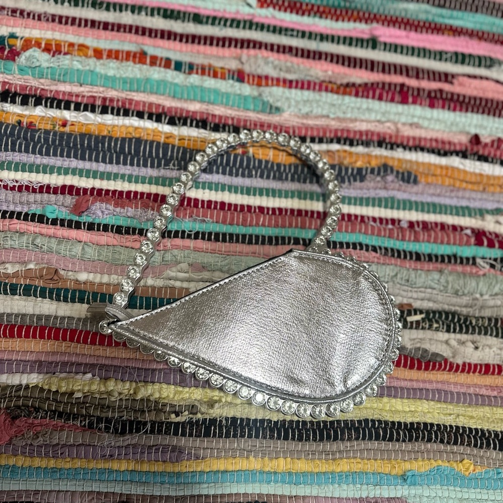 Silver Beaded Women's Bag